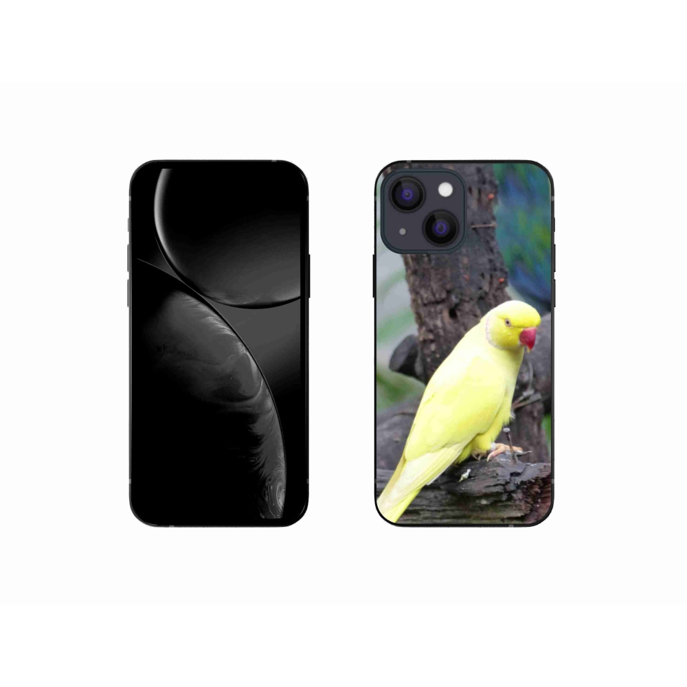 Zselés borítás mmCase iPhone 13 Mini készülékhez - papagáj alexander sárga