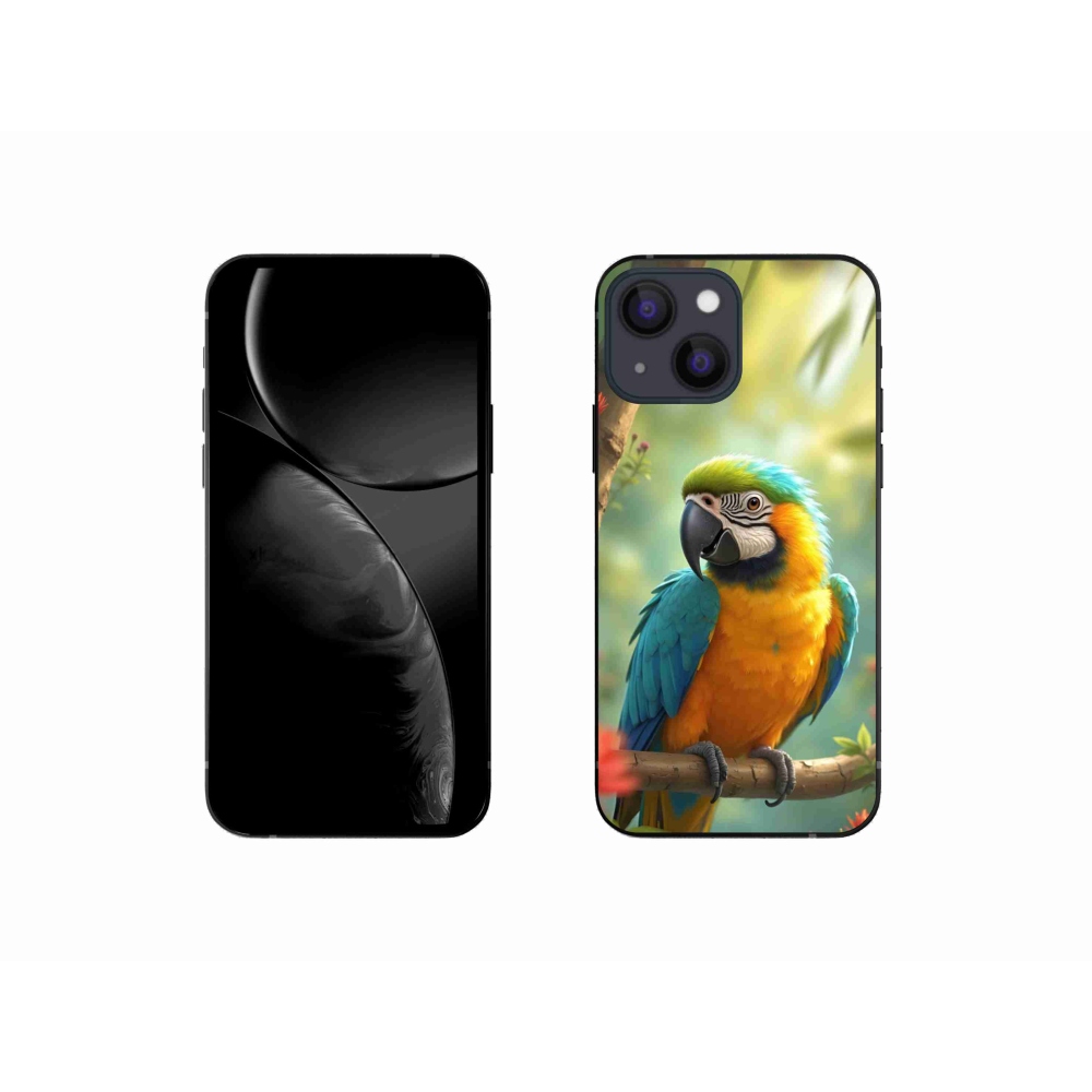 mmCase gél tok az iPhone 13 Mini-hez – kék-sárga ara papagáj