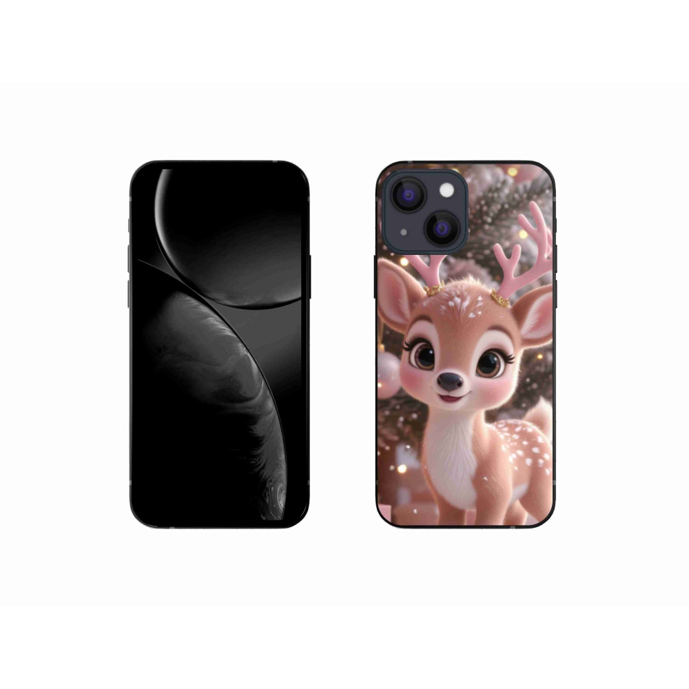 Zselés borítás mmCase iPhone 13 Mini készülékhez - aranyos rénszarvas