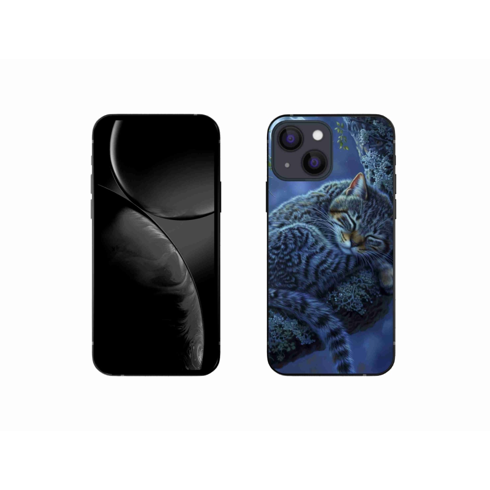 Zselés borítás mmCase iPhone 13 Mini készülékhez - alvó macska