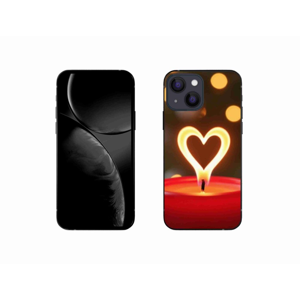 Zselés borítás mmCase iPhone 13 Mini készülékhez - láng szíve