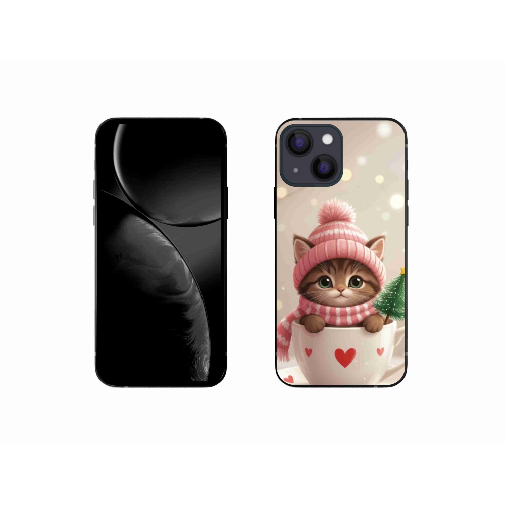 mmCase gél tok az iPhone 13 Mini-hez – karácsonyi cica csészében