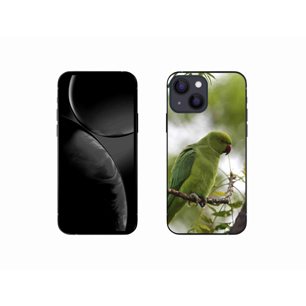 Zselés borítás mmCase iPhone 13 Mini készülékhez - zöld papagáj