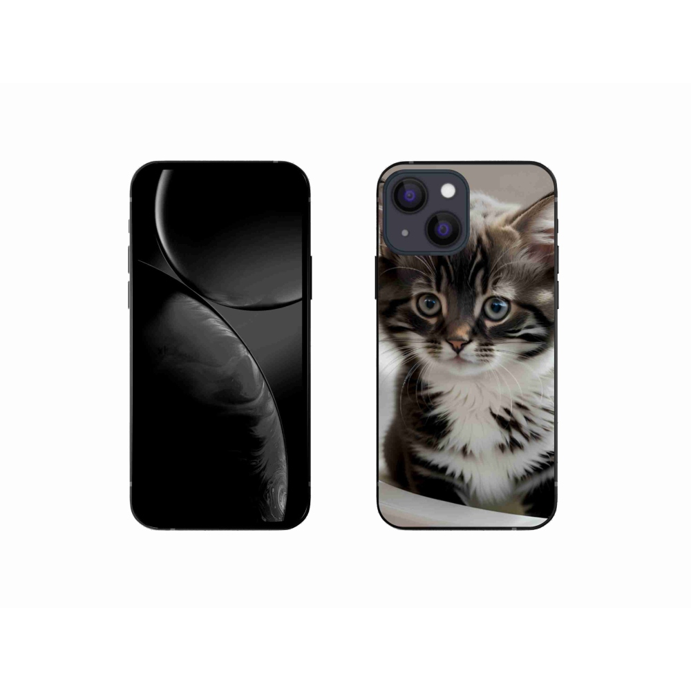 Gél borítás mmCase iPhone 13 Mini készülékhez - kíváncsi cica