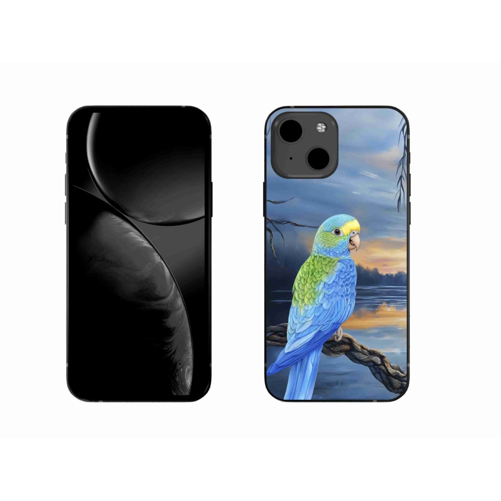 Zselés borítás mmCase iPhone 13 készülékhez - kék papagáj
