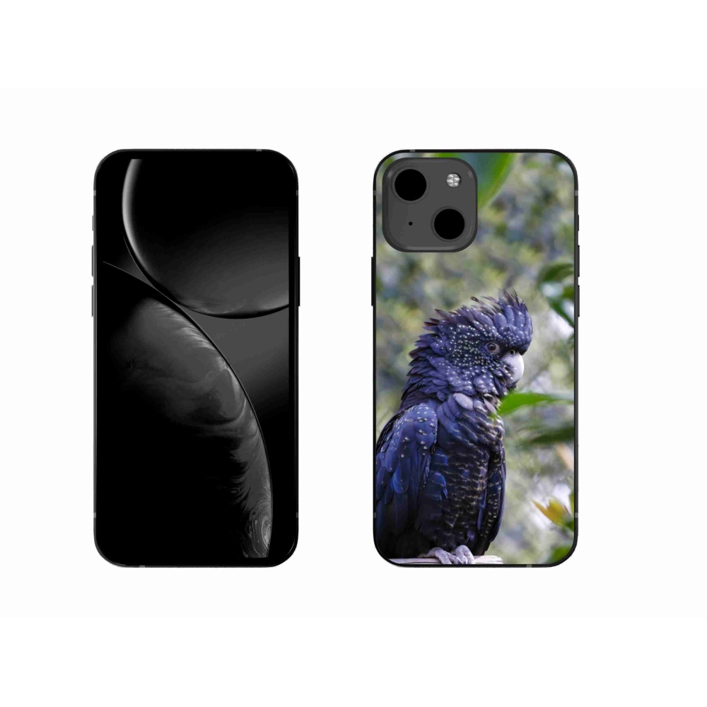 mmCase gél tok az iPhone 13-hoz – fekete kakadu papagáj