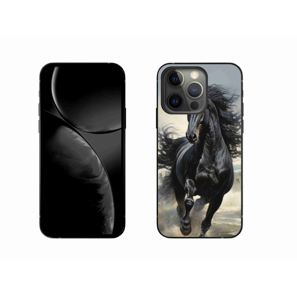 mmCase gél tok az iPhone 13 Pro-hoz – futó fekete ló