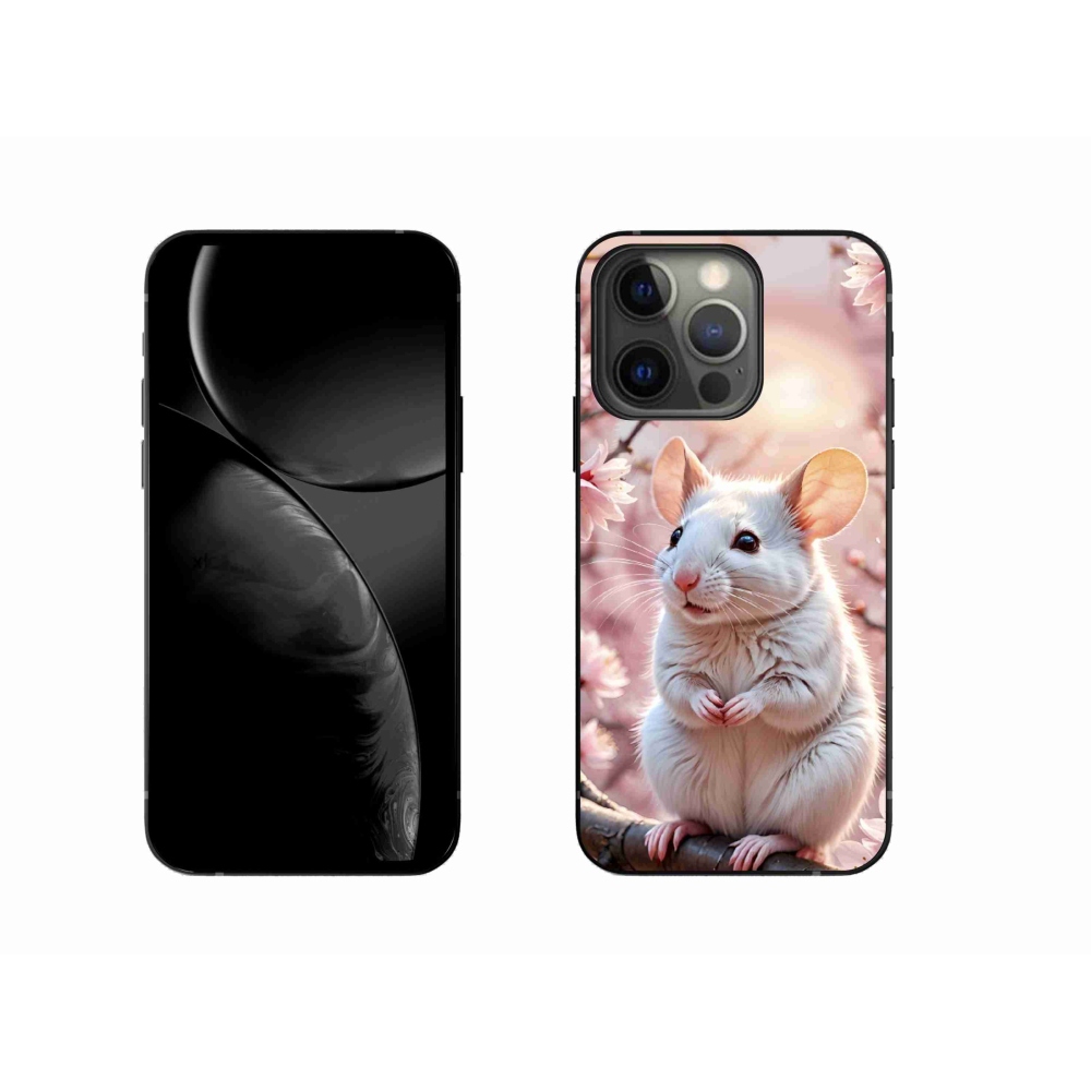 mmCase gél tok az iPhone 13 Pro-hoz – fehér egér egy ágon