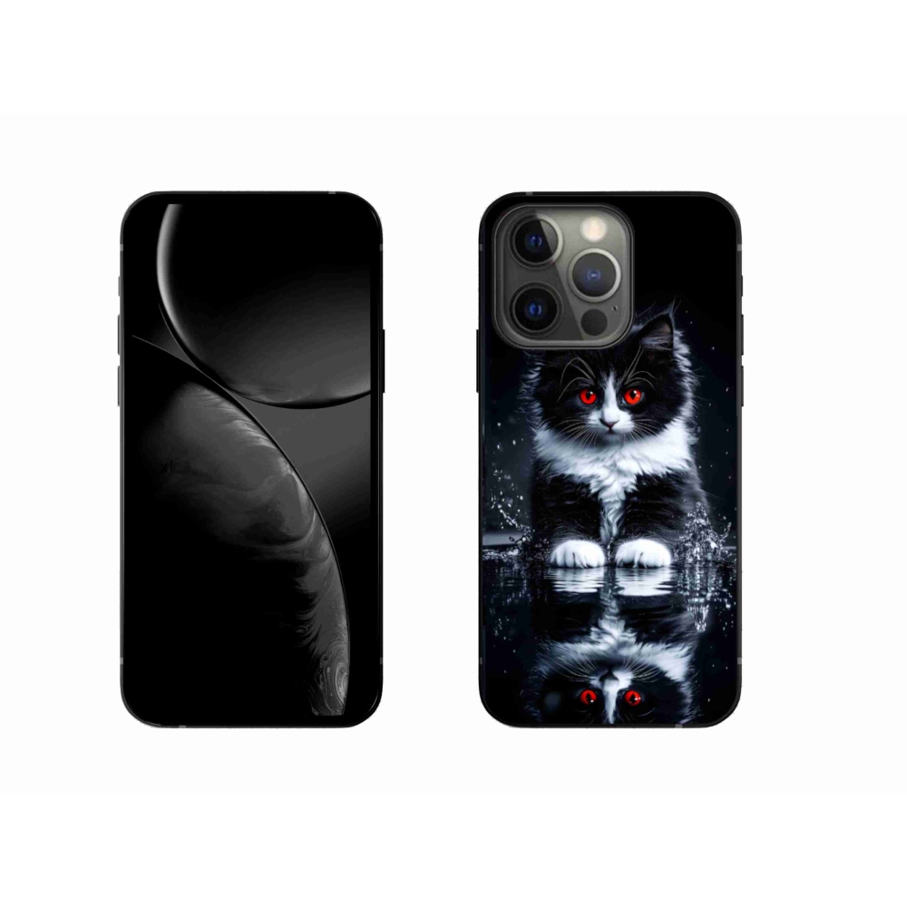 Zselés borítás mmCase iPhone 13 Pro készülékhez - fekete-fehér cica