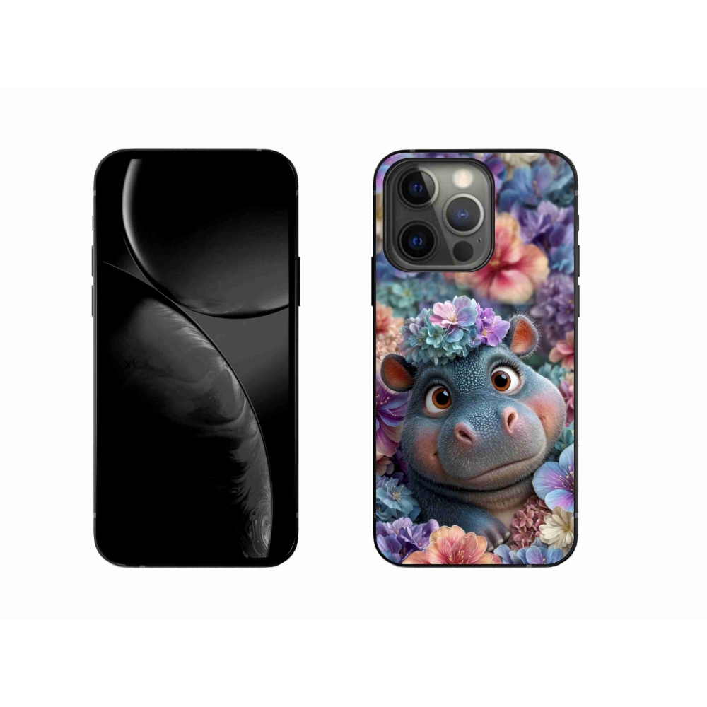 mmCase gél tok az iPhone 13 Pro-hoz – virágok között úszó kis víziló