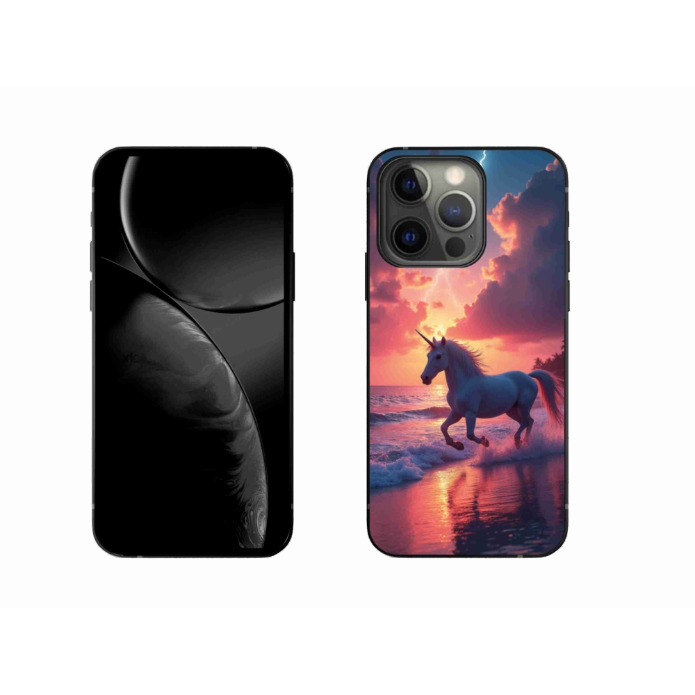 Zselés borítás mmCase iPhone 13 Pro készülékhez - egyszarvú a tengerparton