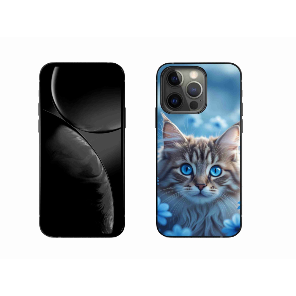 mmCase gél tok az iPhone 13 Pro-hoz – kiscica kék virágok között