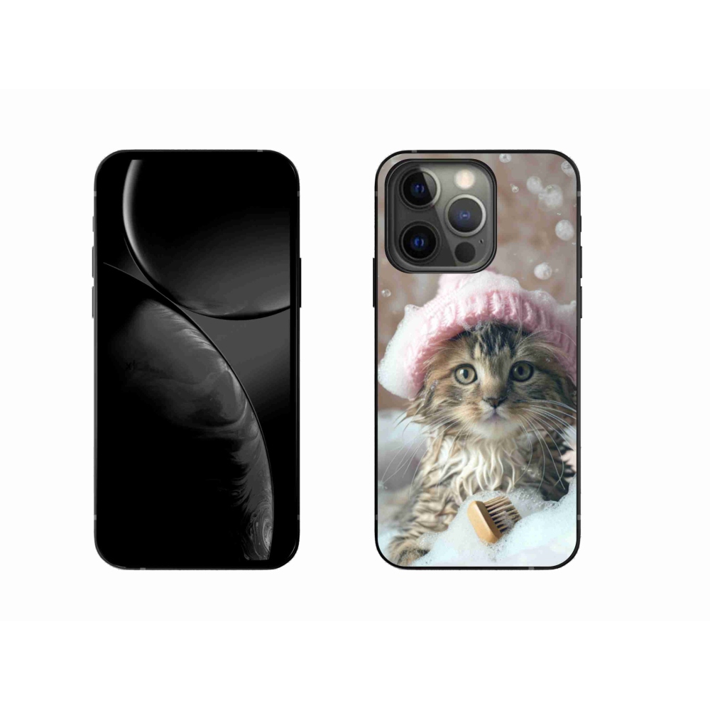 Zselés borítás mmCase iPhone 13 Pro készülékhez - cica és fürdés