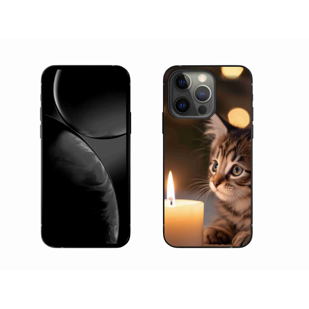 Zselés borítás mmCase iPhone 13 Pro készülékhez - cica és gyertya