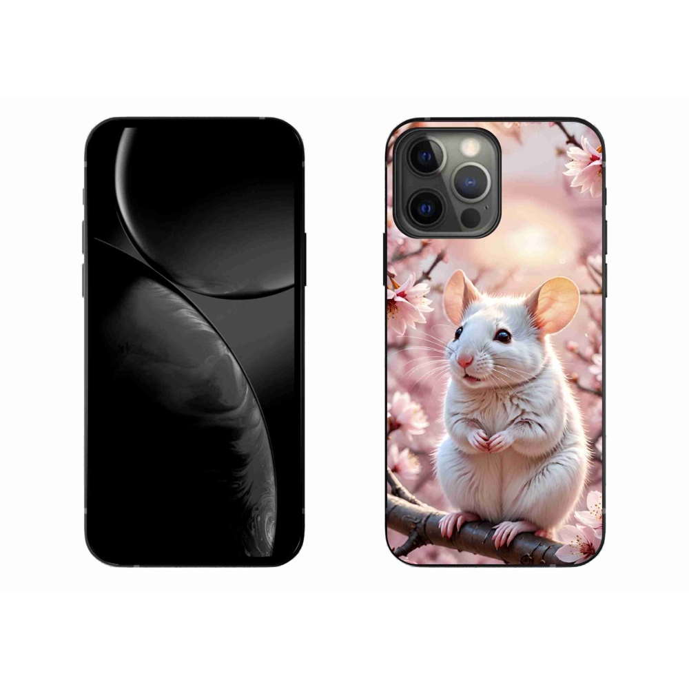 mmCase gél tok az iPhone 13 Pro Max-hoz – fehér egér egy ágon
