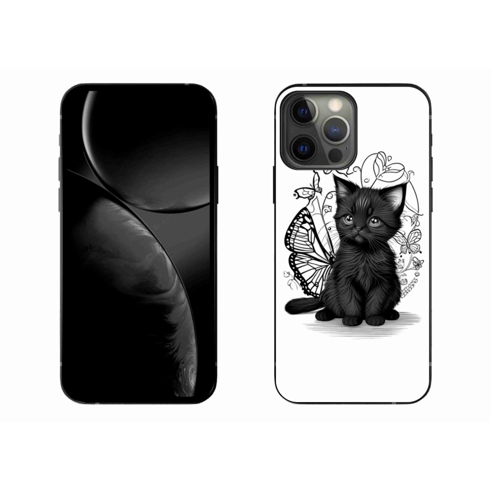 Zselés borítás mmCase iPhone 13 Pro Max készülékhez - fekete cica