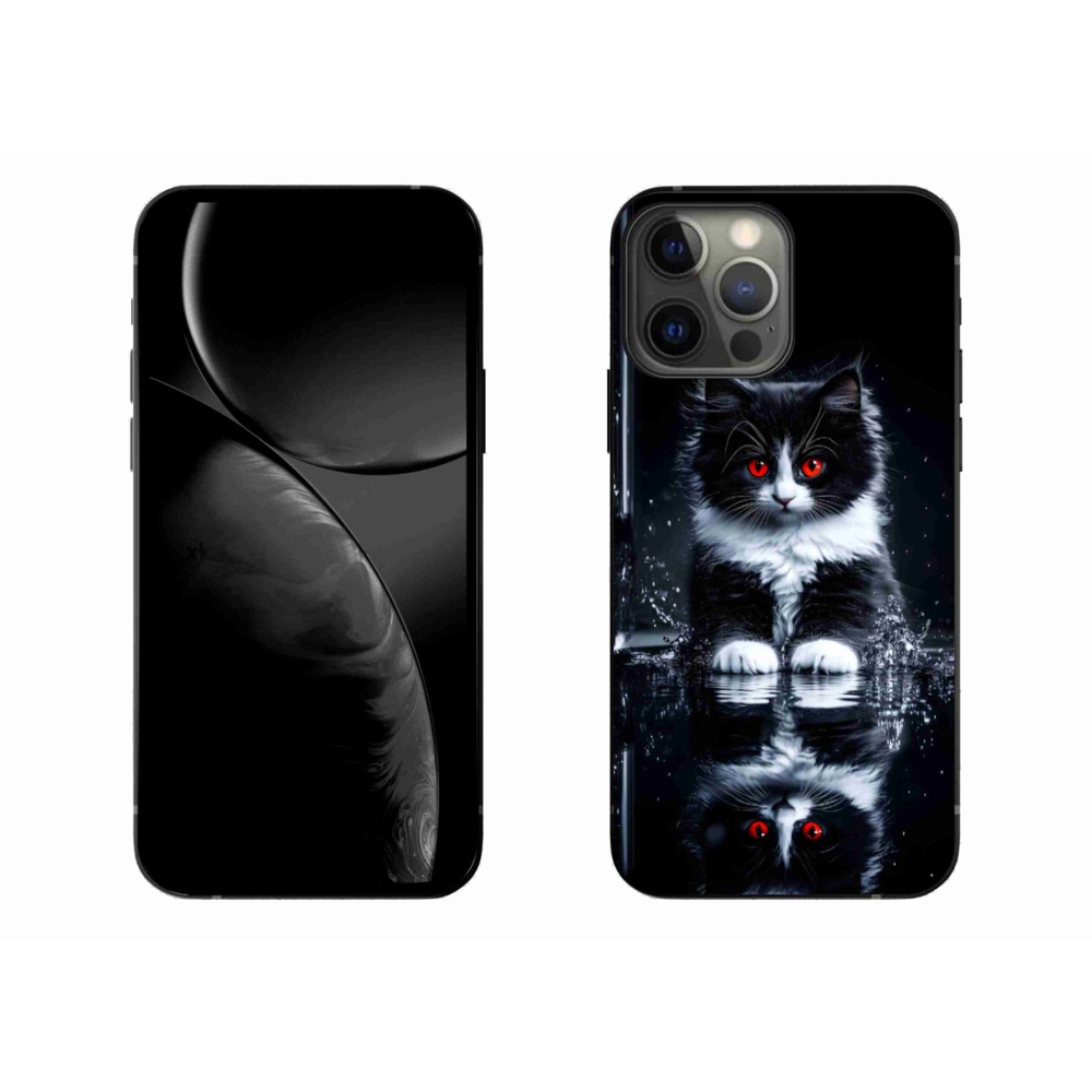 Zselés borítás mmCase iPhone 13 Pro Max készülékhez - fekete-fehér cica