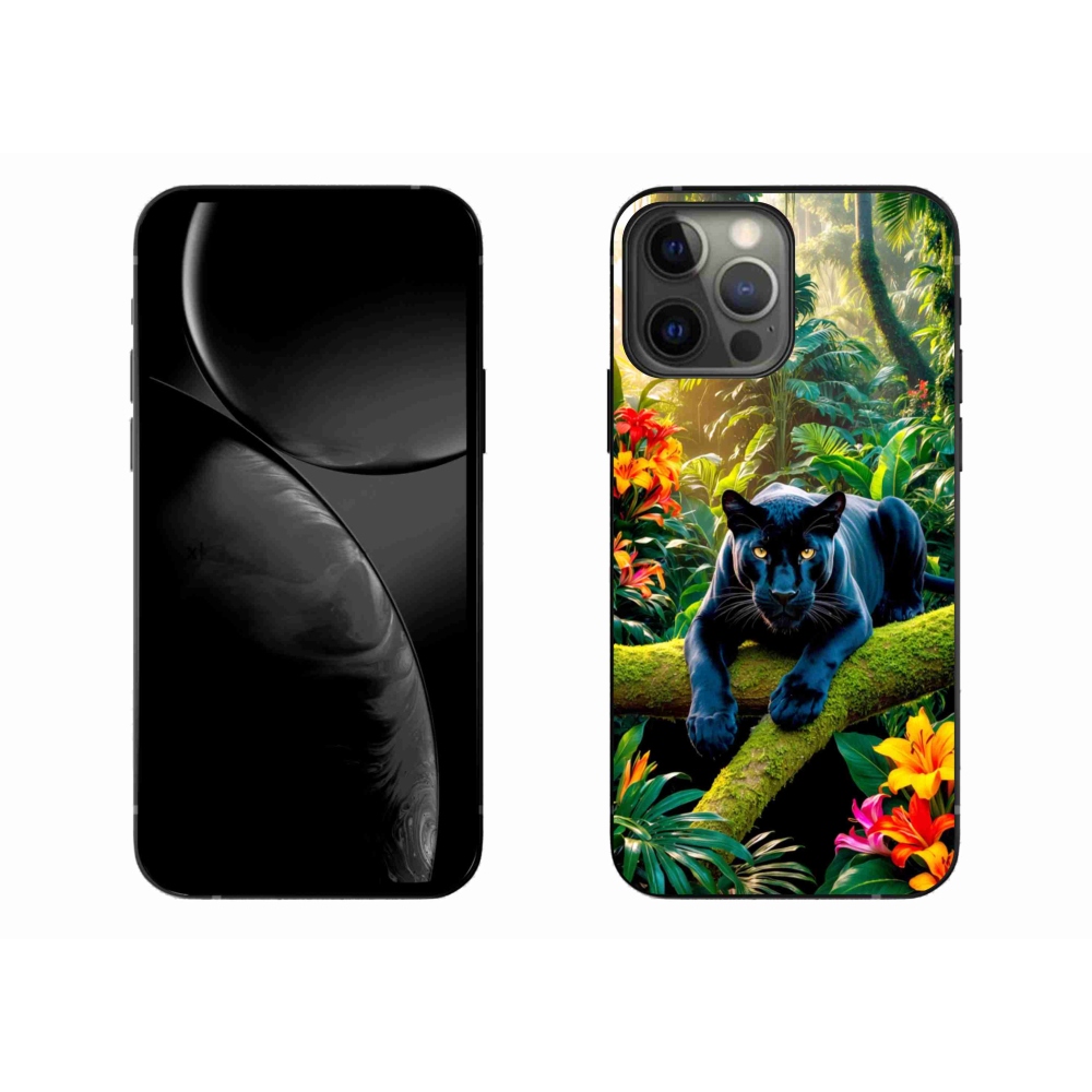 Gél borítás mmCase iPhone 13 Pro Max készülékhez - fekete párduc a dzsungelben
