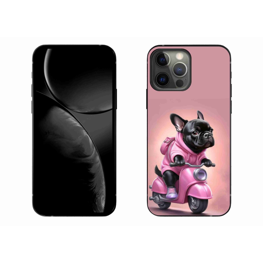 Gél borítás mmCase iPhone 13 Pro Max készülékhez - Francia bulldog egy robogón