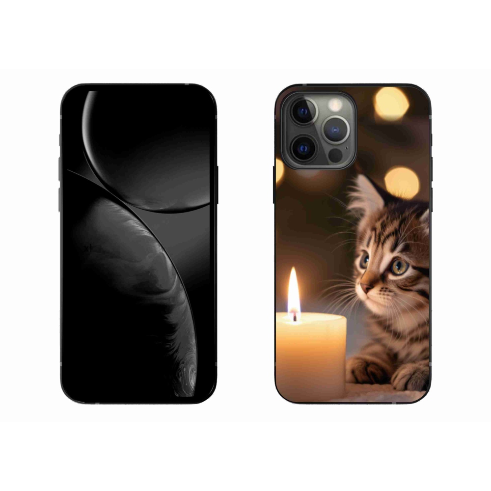 Zselés borítás mmCase iPhone 13 Pro Max készülékhez - cica és gyertya