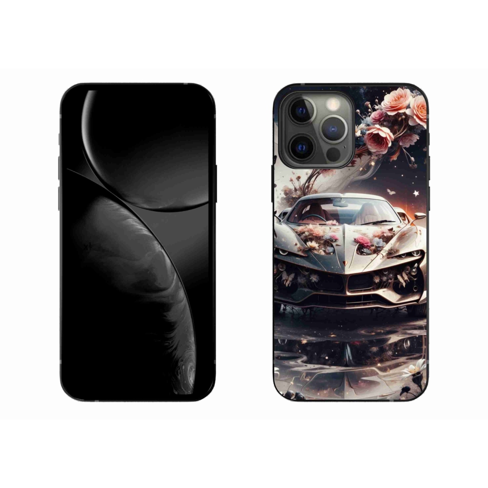 Zselés borítás mmCase iPhone 13 Pro Max készülékhez - virágos sportkocsi