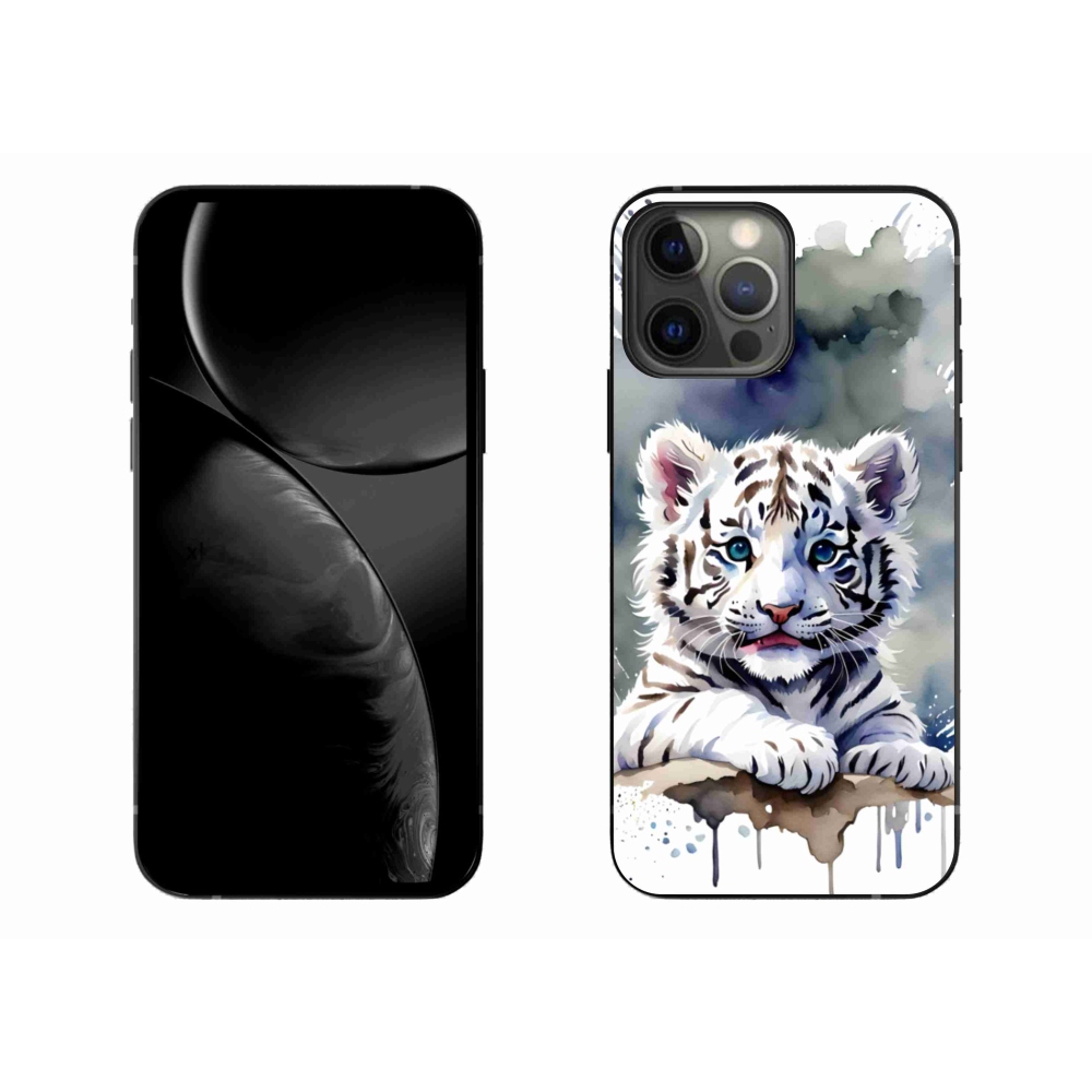 Zselés borítás mmCase iPhone 13 Pro Max készülékhez - fehér tigriskölyök