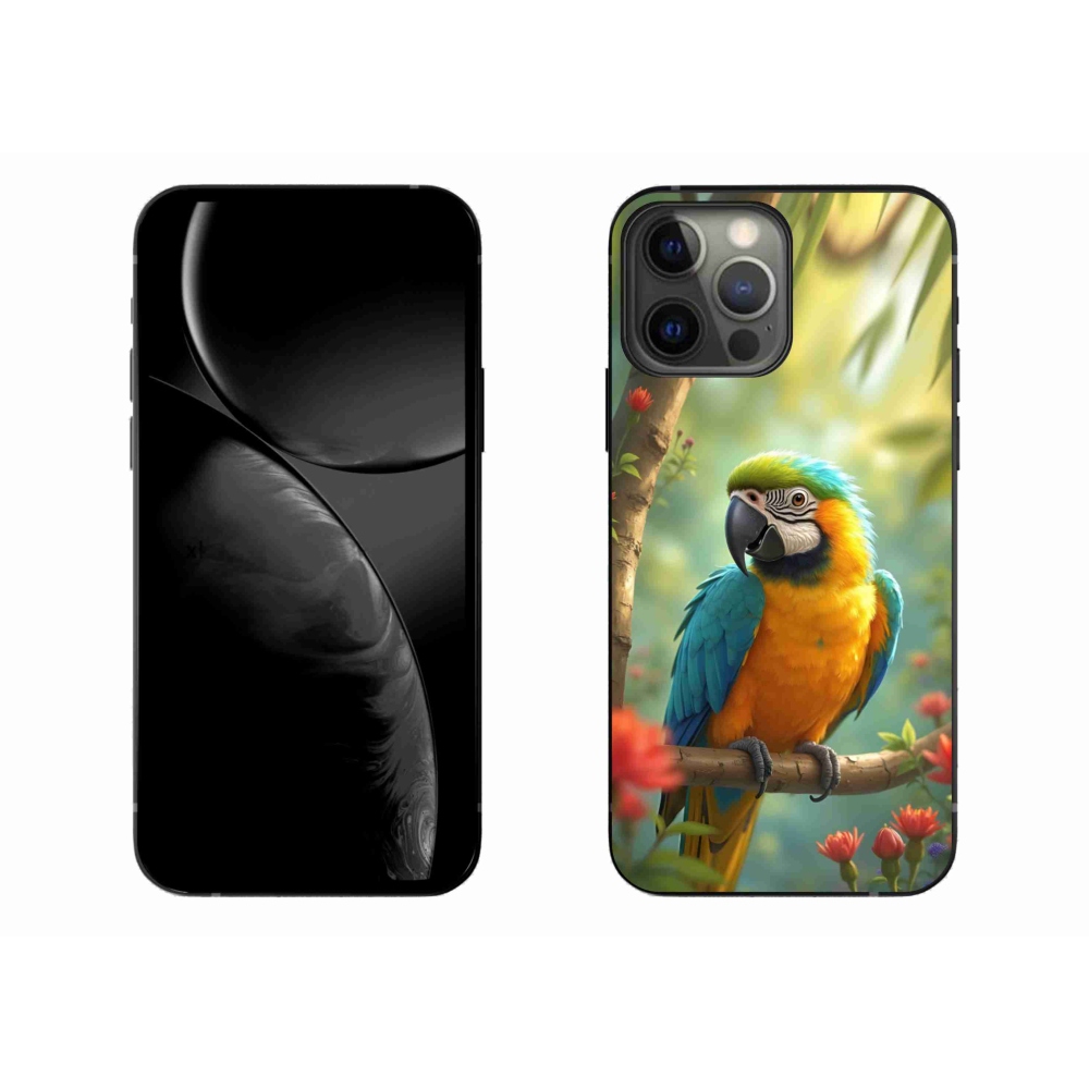mmCase gél tok az iPhone 13 Pro Max-hoz – kék-sárga ara papagáj