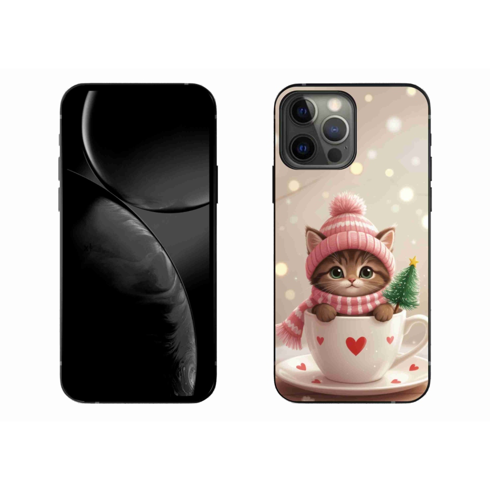 mmCase gél tok az iPhone 13 Pro Max-hoz – karácsonyi cica csészében