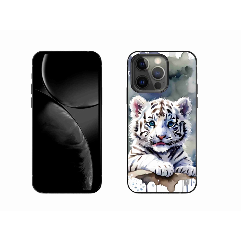 Gél borítás mmCase iPhone 13 Pro készülékhez - fehér tigriskölyök
