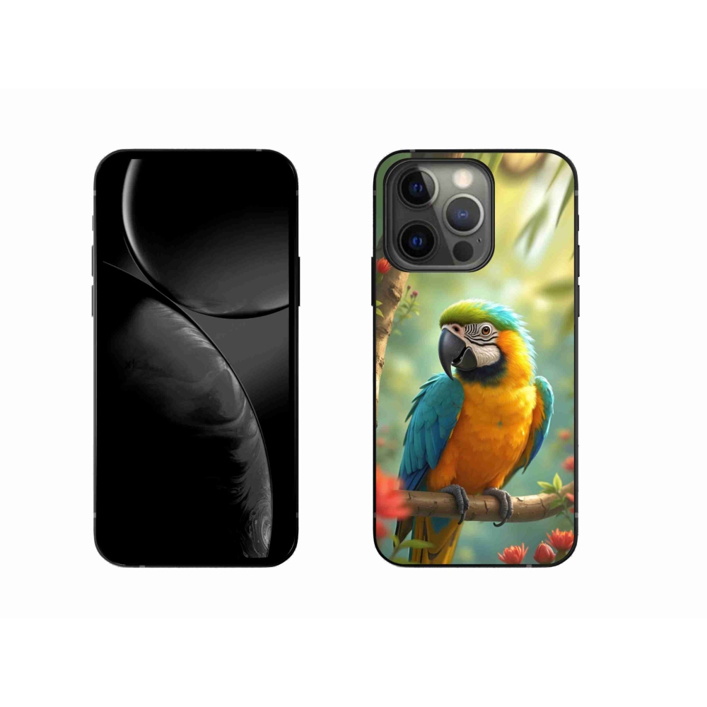 mmCase gél tok az iPhone 13 Pro-hoz – kék-sárga ara papagáj