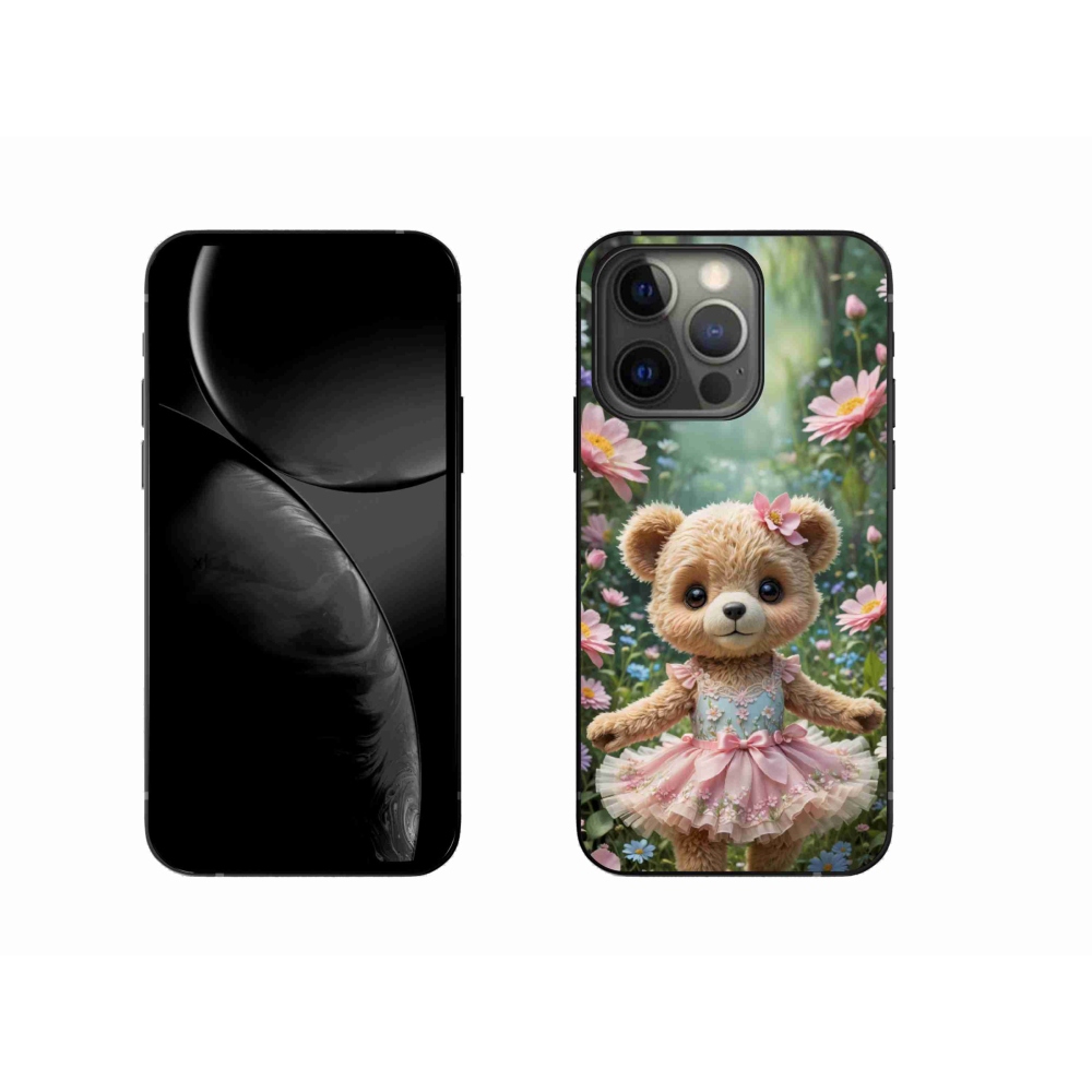 mmCase gél tok az iPhone 13 Pro-hoz – aranyos mackó virágok között