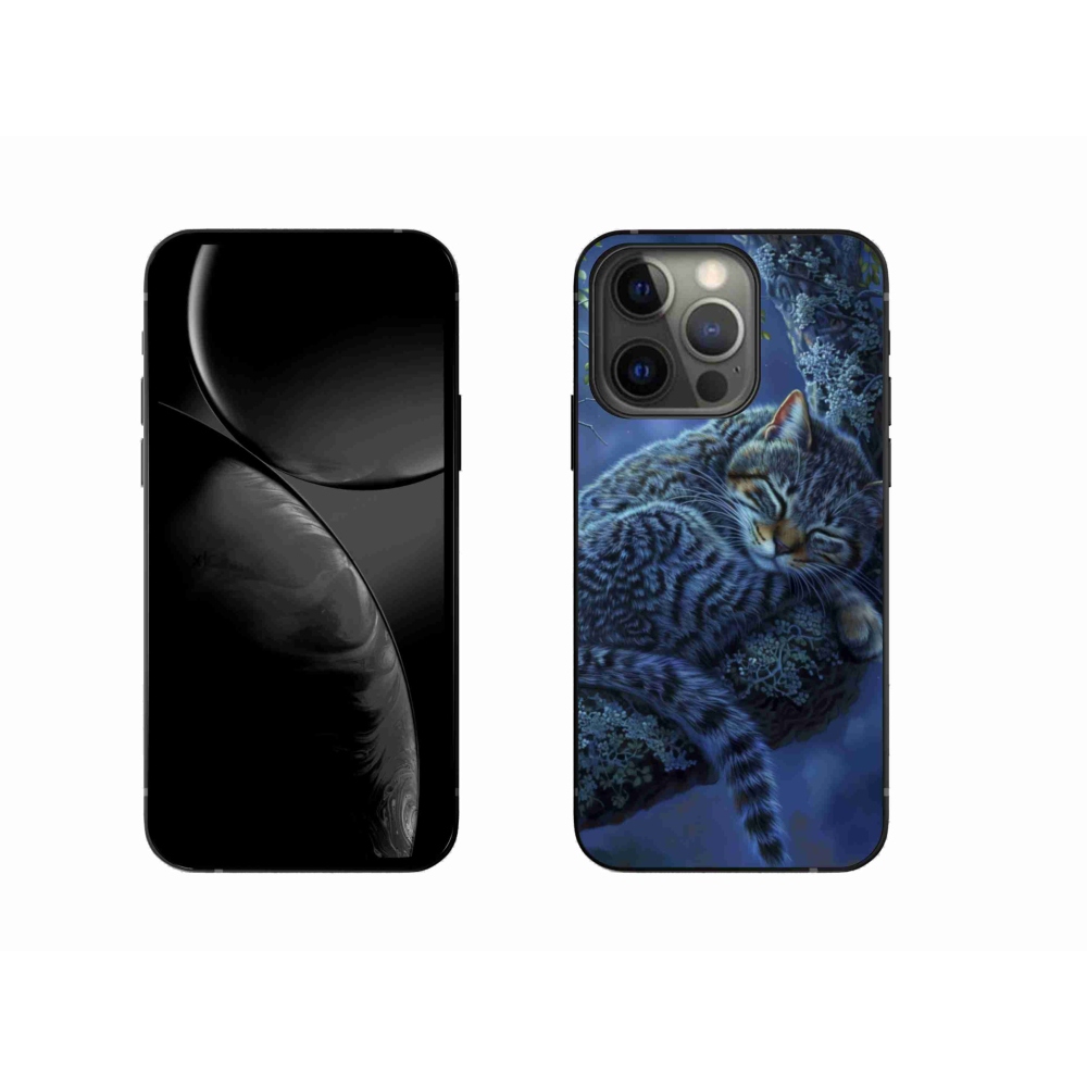 Zselés borítás mmCase iPhone 13 Pro készülékhez - alvó macska