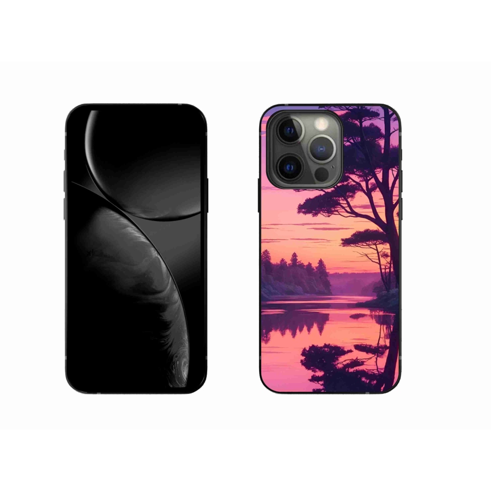 Zselés borítás mmCase iPhone 13 Pro készülékhez - naplemente a tó fölött