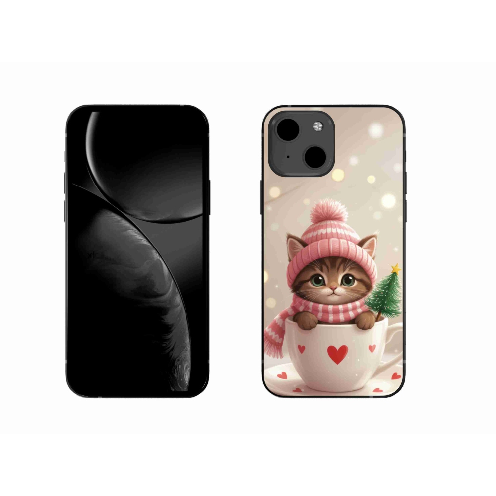 mmCase gél tok az iPhone 13-hoz – karácsonyi cica egy csészében
