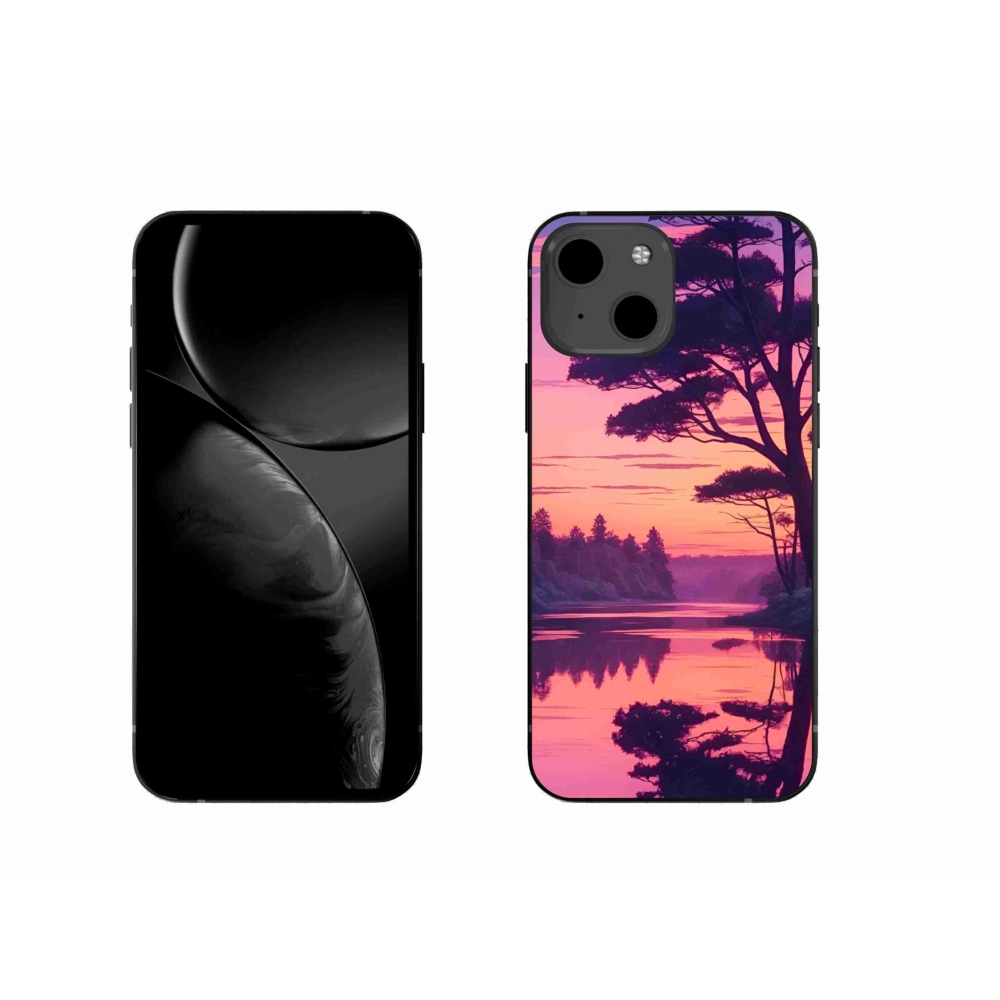 Gél borítás mmCase iPhone 13 készülékhez - naplemente a tó felett