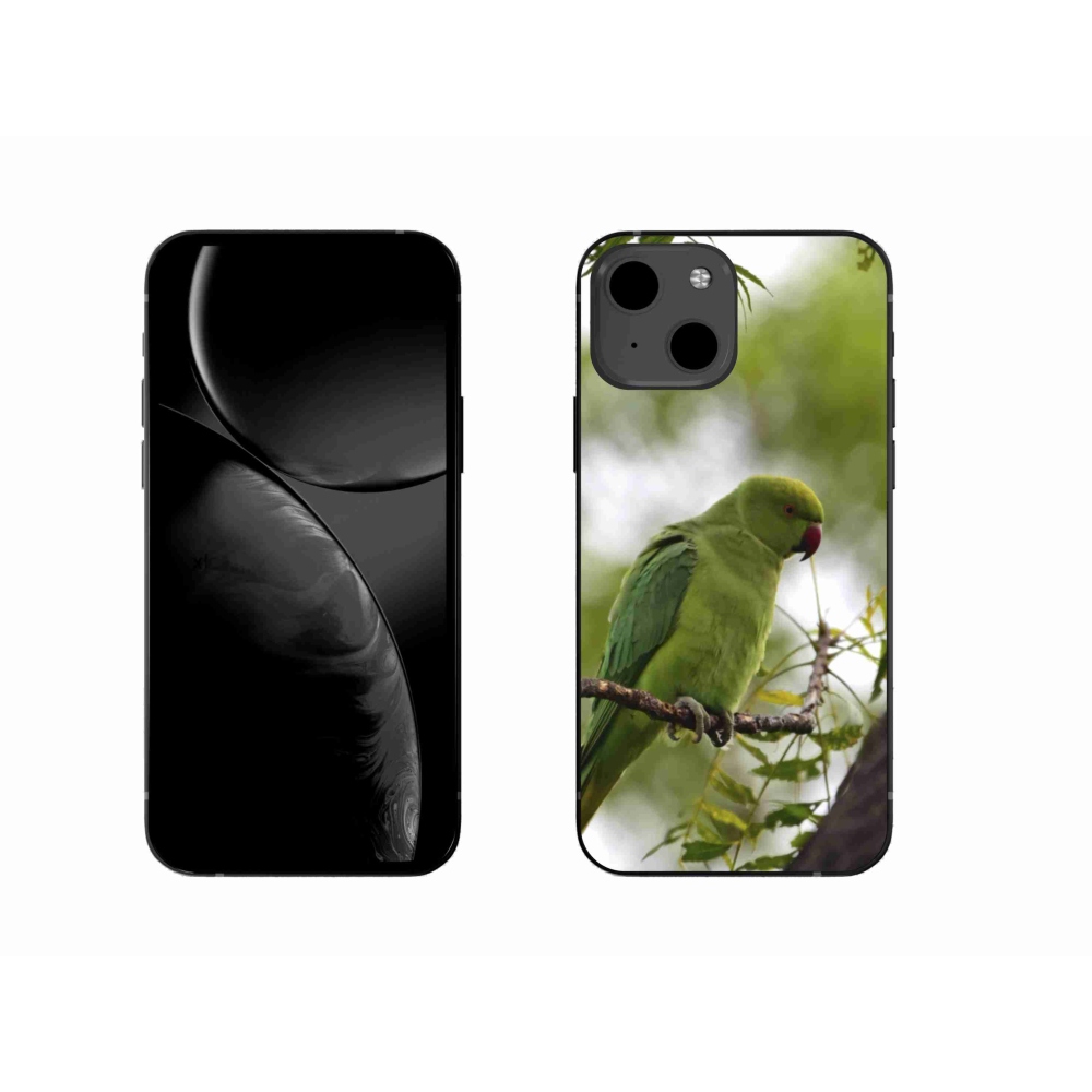 Zselés borítás mmCase iPhone 13 készülékhez - zöld papagáj