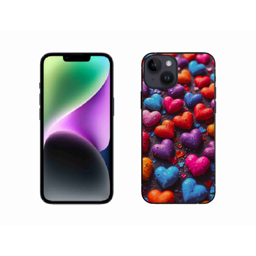 Zselés borítás mmCase iPhone 14 készülékhez - színes szív