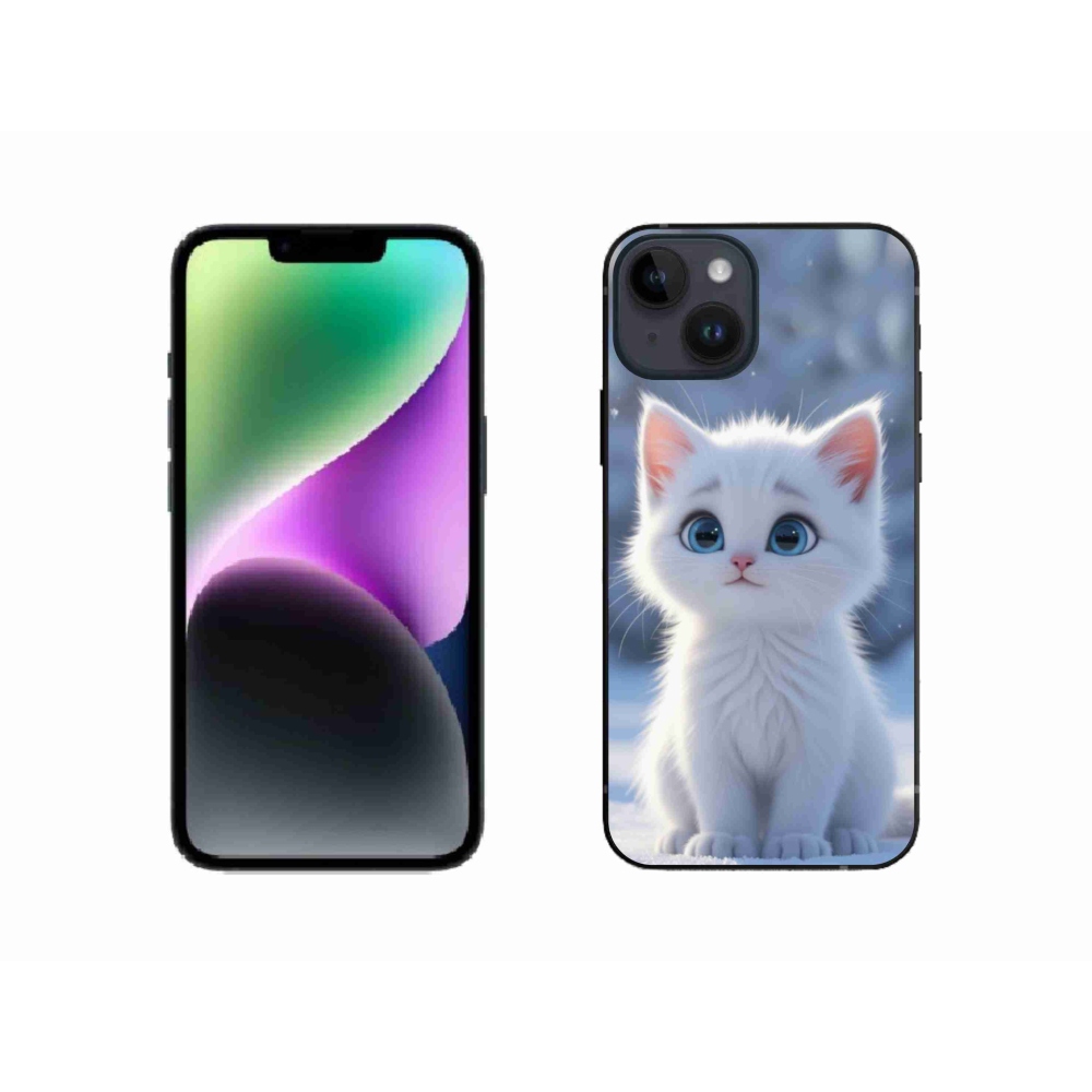 mmCase gél tok az iPhone 14-hez – fehér cica 3