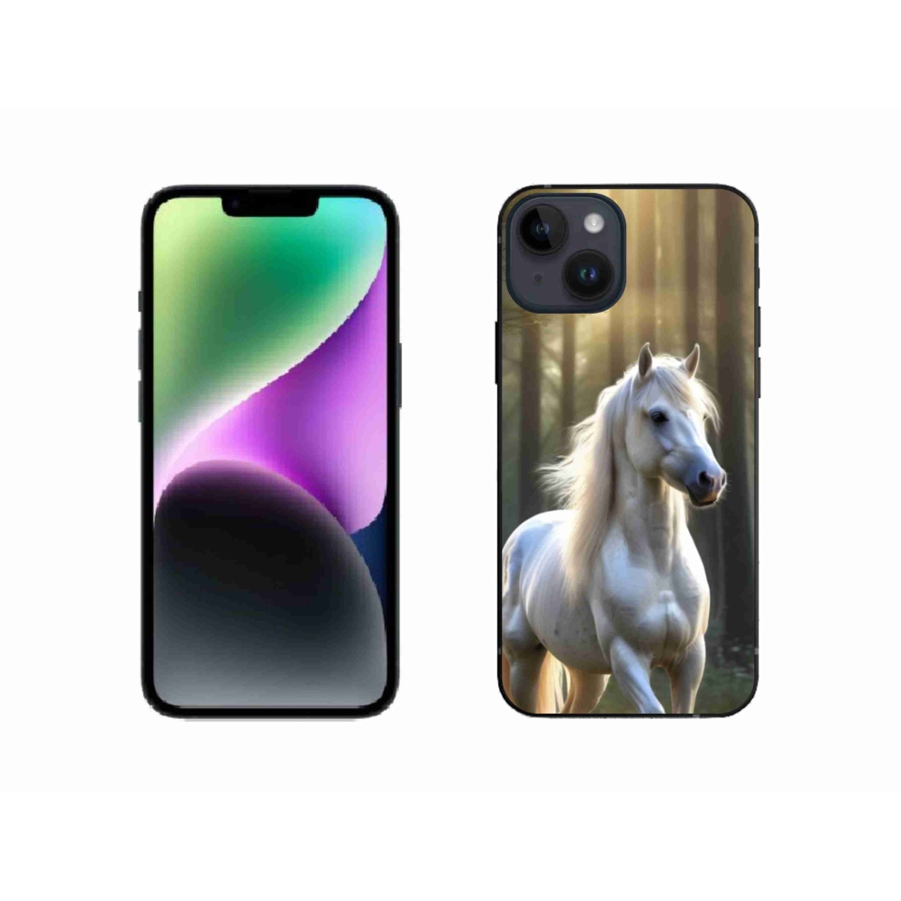 Zselés borítás mmCase iPhone 14 készülékhez - fehér ló 3