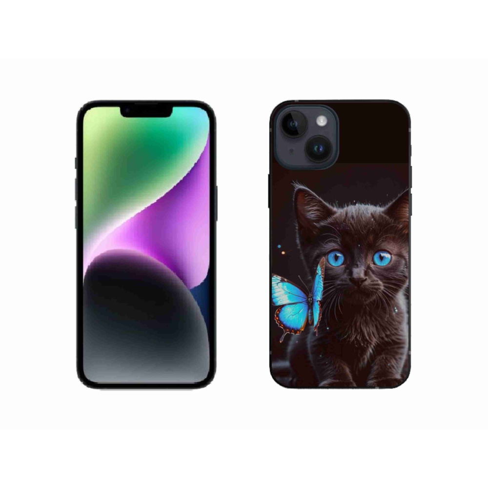 Zselés borítás mmCase iPhone 14 készülékhez - fekete cica 3