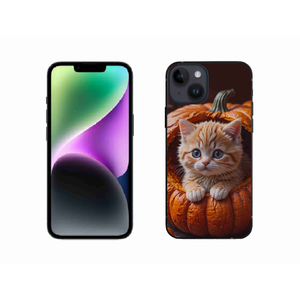 Gél borítás mmCase iPhone 14 készülékhez - cica és tök 2