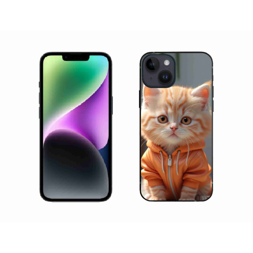 Gél borítás mmCase iPhone 14 készülékhez - cica melegítőben