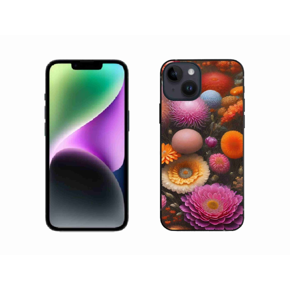 Gél borító mmCase iPhone 14 készülékhez - virágos kompozíció