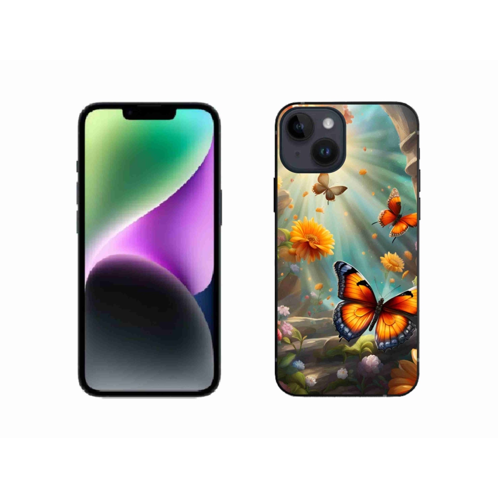 Zselés borítás mmCase iPhone 14 készülékhez - pillangókert 2