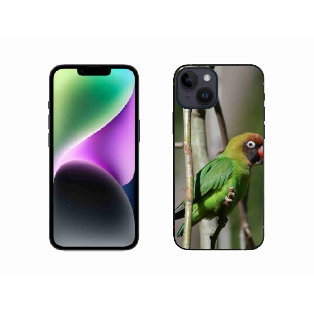 Gél borítás mmCase iPhone 14 készülékhez - papagáj agapornis