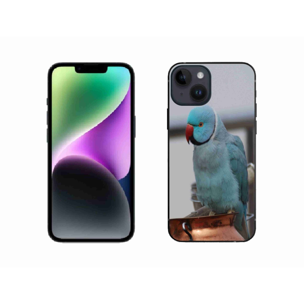 Zselés borítás mmCase iPhone 14 készülékhez - papagáj alexander kék