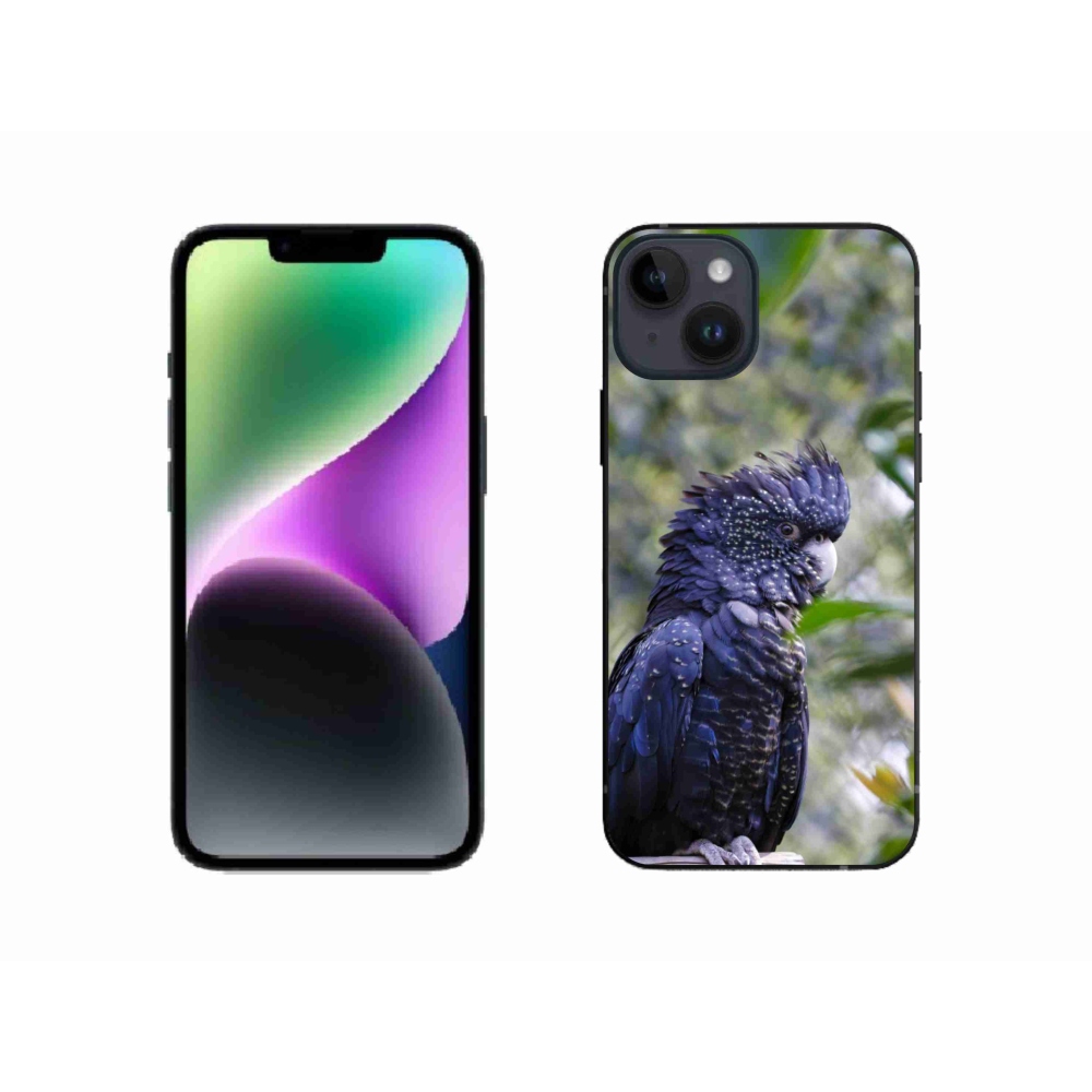 mmCase gél tok az iPhone 14-hez – fekete kakadu papagáj