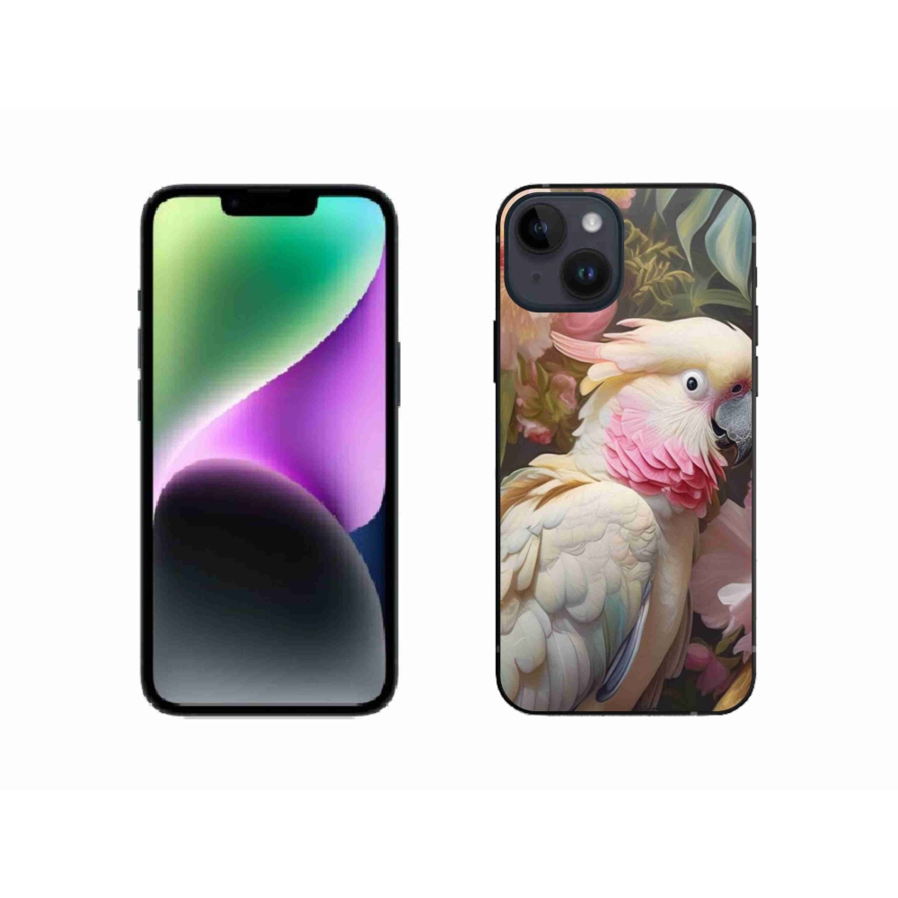 Zselés borítás mmCase iPhone 14 készülékhez - papagáj kakadu rózsaszín 2