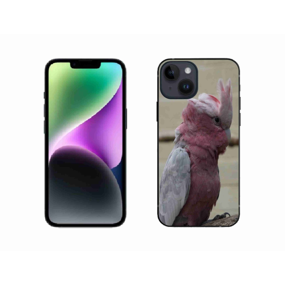 Zselés borítás mmCase iPhone 14 készülékhez - papagáj kakadu rózsaszínű
