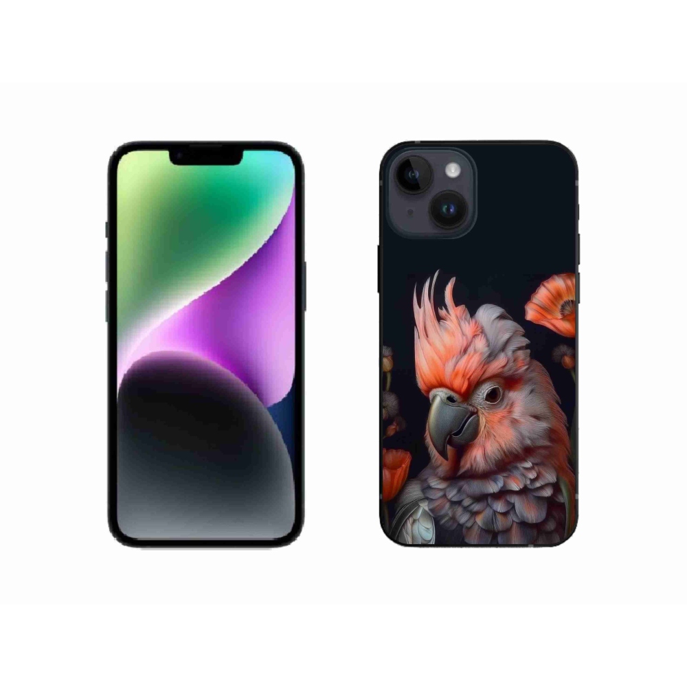 mmCase gél tok az iPhone 14-hez – színes kakadu papagáj